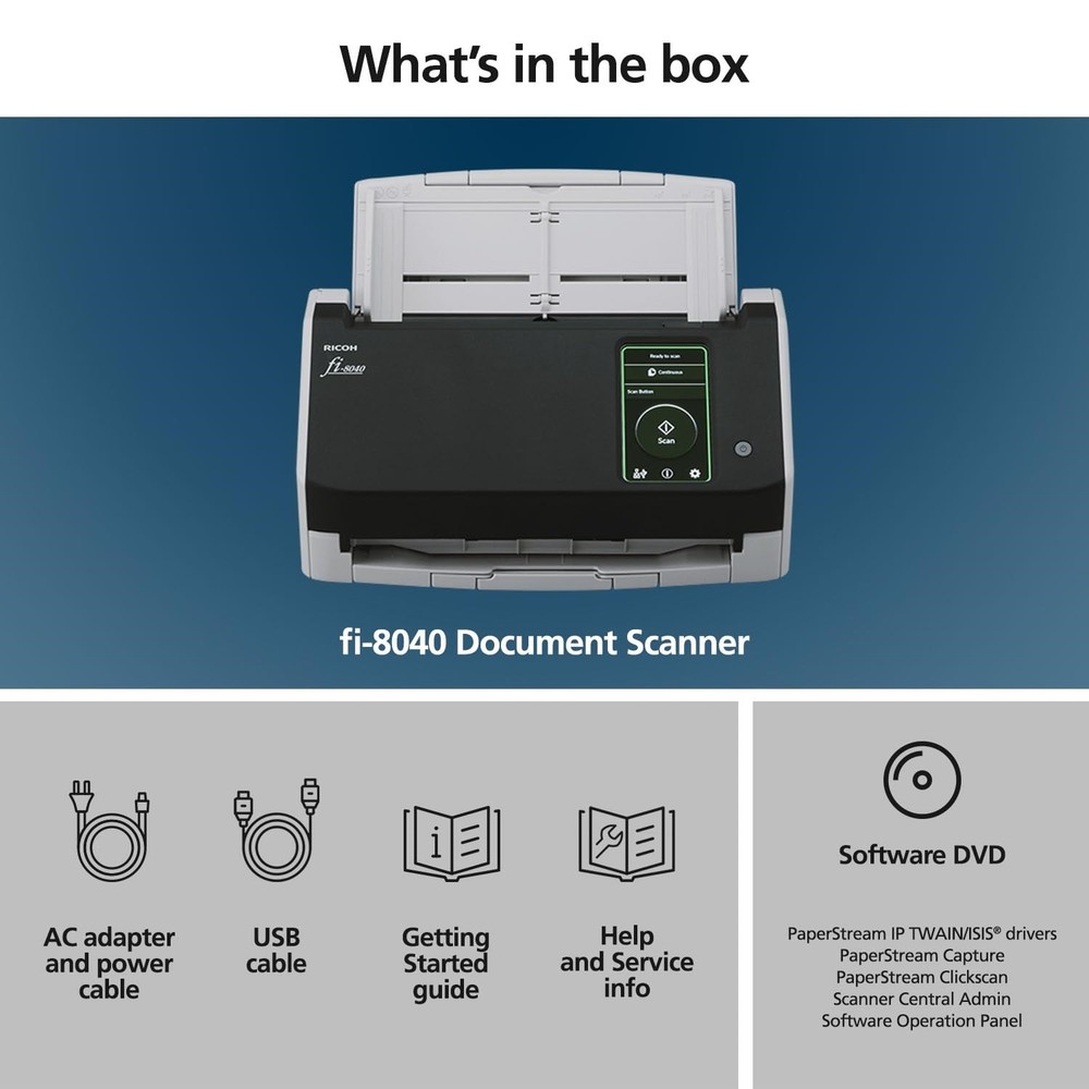 RICOH fi-8040 Fast Front Office & Desktop Document Scanner