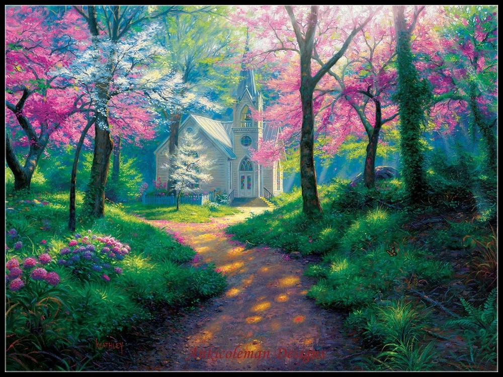 Chart Needlework Crafts DIY - Counted Cross Stitch Patterns - Spring Chapel