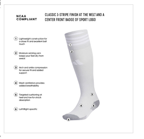 Adidas Medium Copa Zone V Over the Calf Socks Arch Ankle Compression Royal Blue