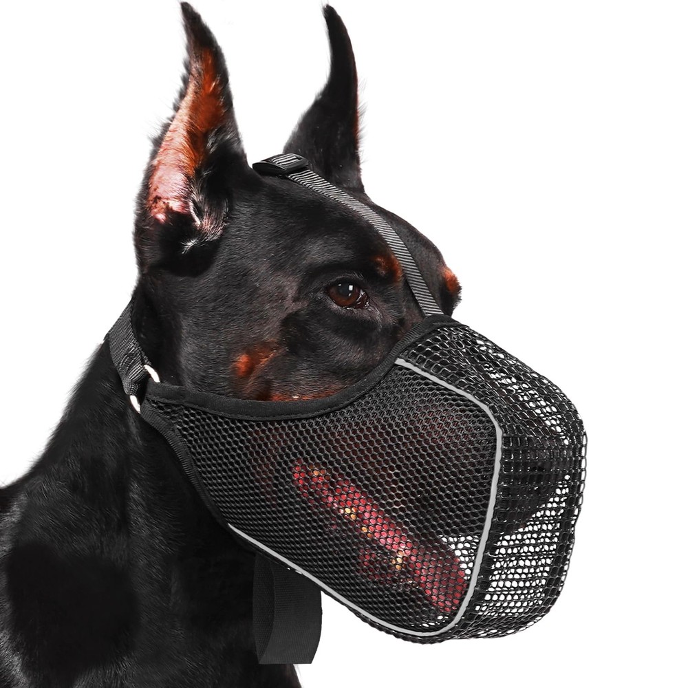 Dog Muzzle, Mesh Muzzle with Panting Room for Large Medium Small Sized Dogs, ...