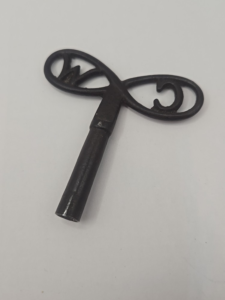 Antique Metal Clock Key Initials C W on Handle