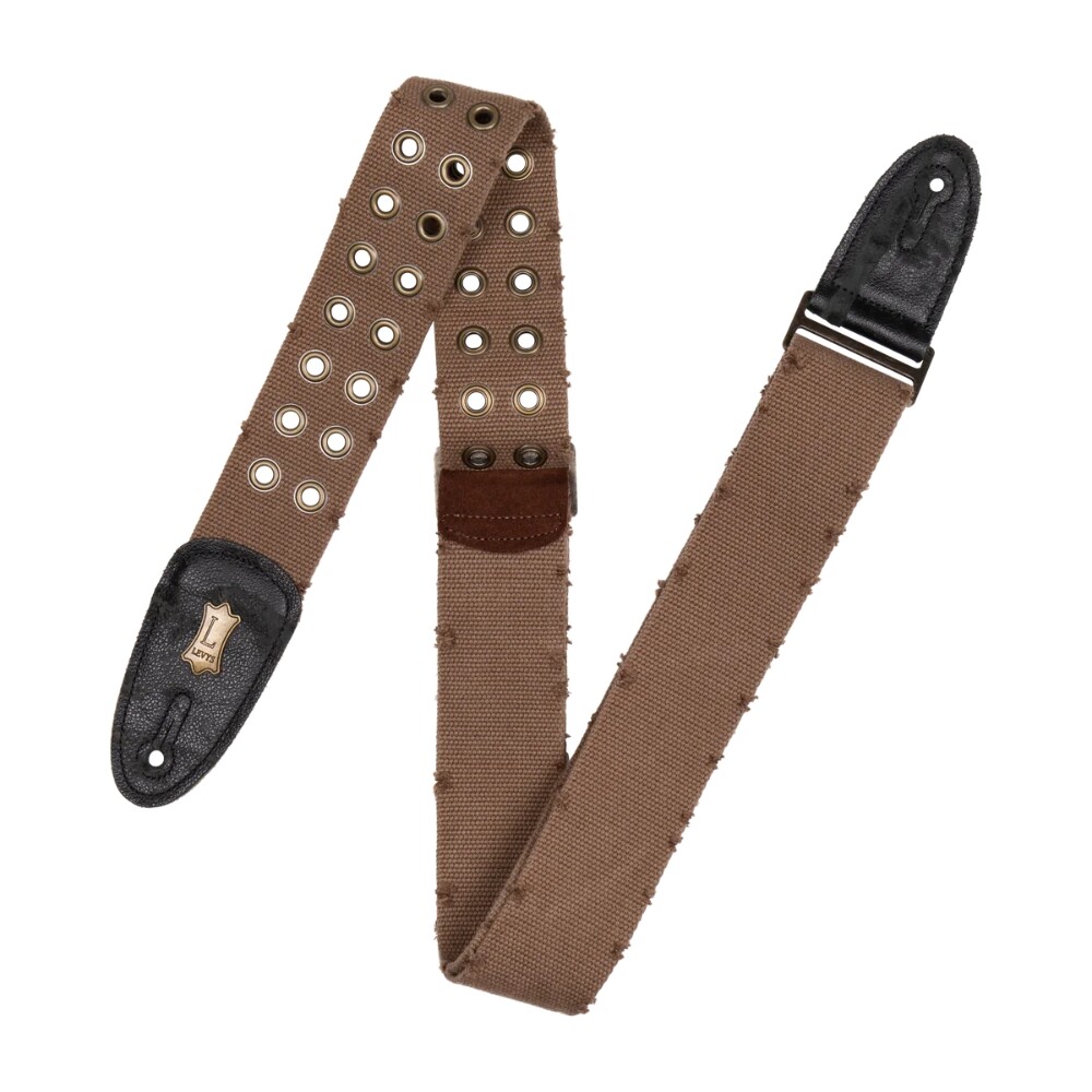 Levy's 2" Worn & Torn Cotton Guitar Strap - Brown