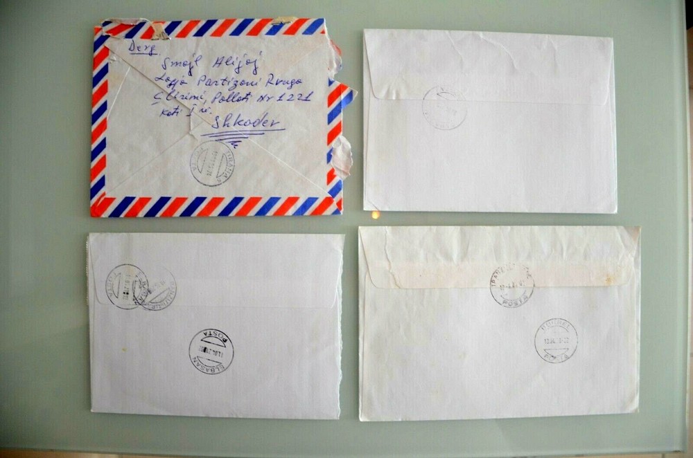 Albania Stamps 4 COVERS Shkoder ,Korce, Kruje, Tirane