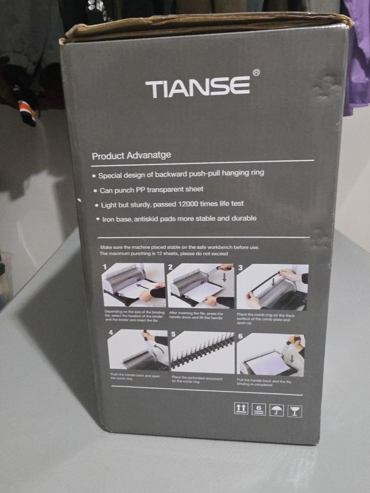 TIANSE BM1245 21-Hole 450 Sheet Comb Binding Machine