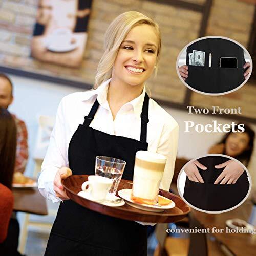 4 Packs Chef Apron Waterproof Apron, Adjustable Apron Polyester Blend Black