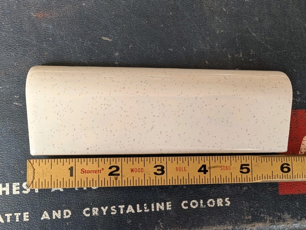 2 PCs American Olean Ceramic  Tile Mud Cap Salt & Pepper Black Speckled Glossy