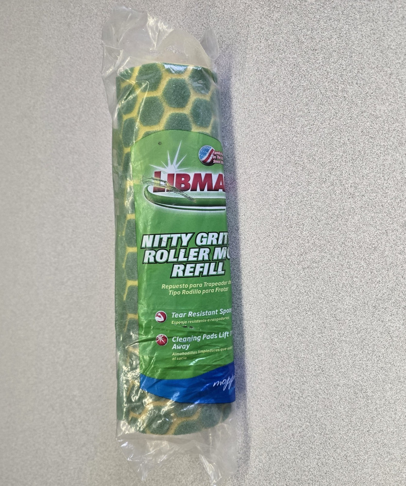 Libman Nitty Gritty Roller Mop Refill Tear Resistant Easy Change Refill Yellow