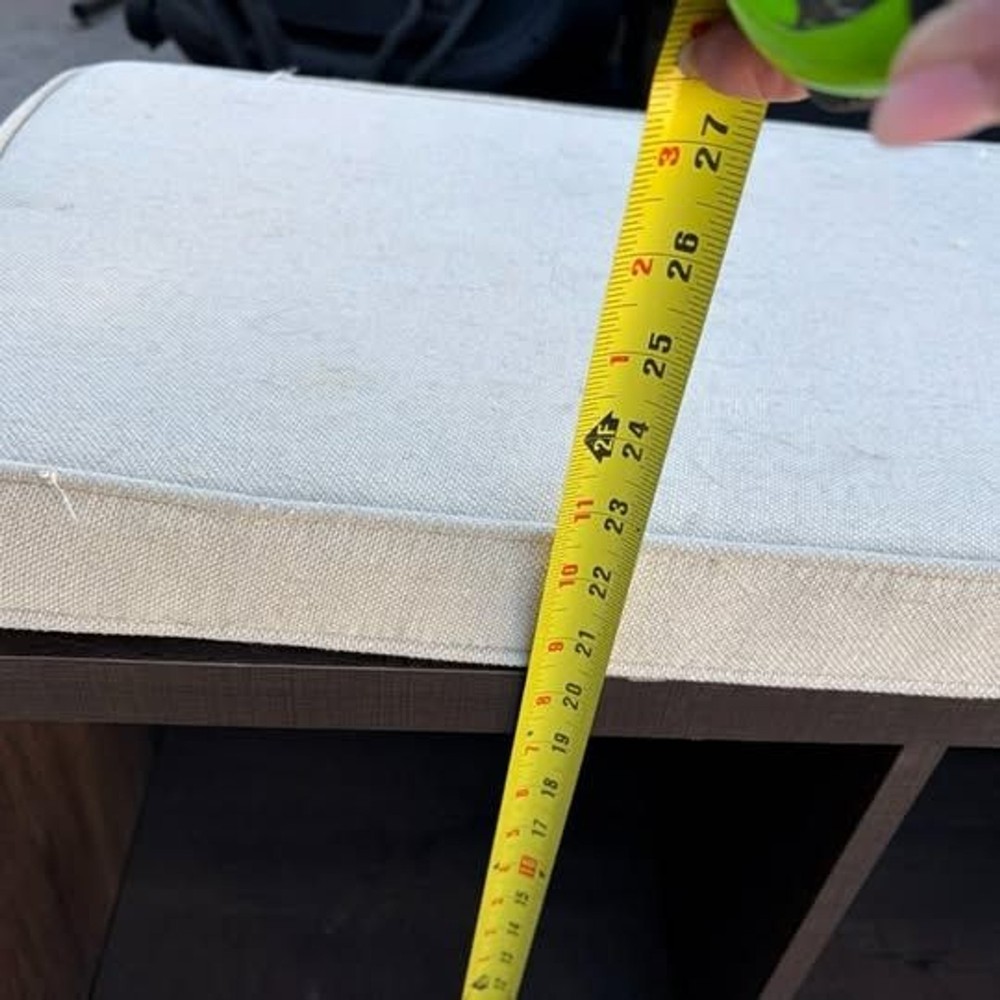 padded bench with storage
