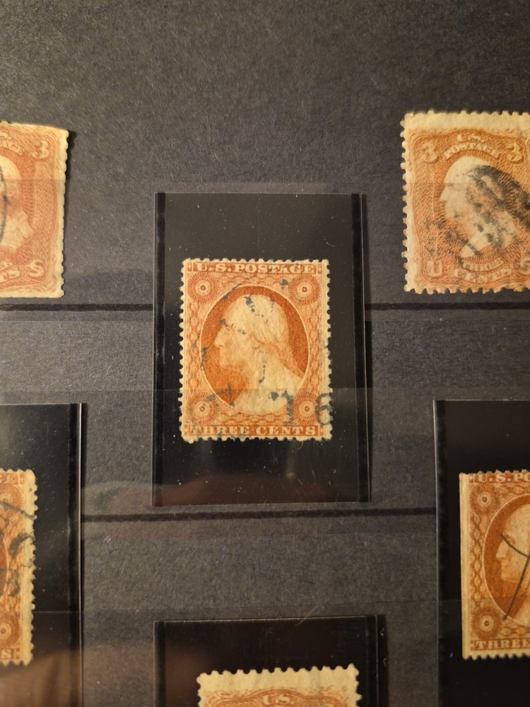 George washington 3 Cent BoB Group, Used N One MNH.