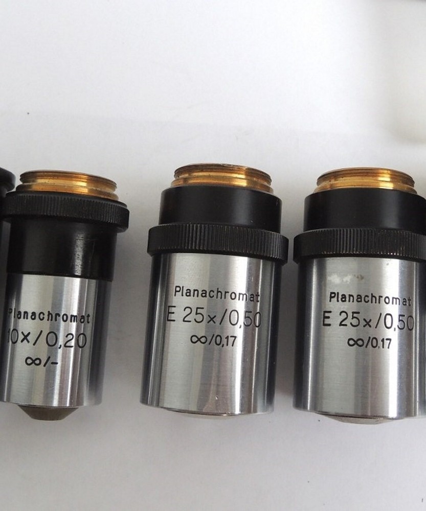Carl Zeiss Jena Planachromate microscope objective E10. E25