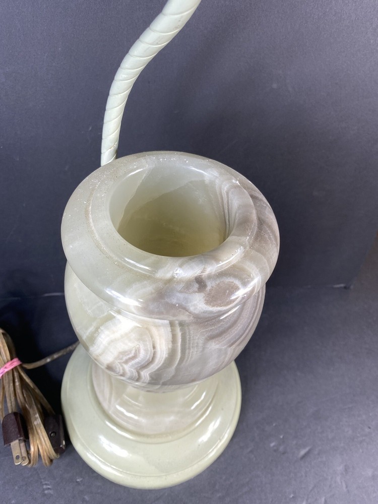 Solid Marble Or Onyx Hand Carved Vase Lamp