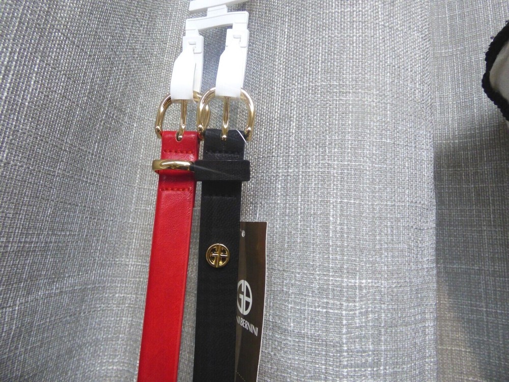 Giani Bernini Two-For-One Smooth & Plaid Belts