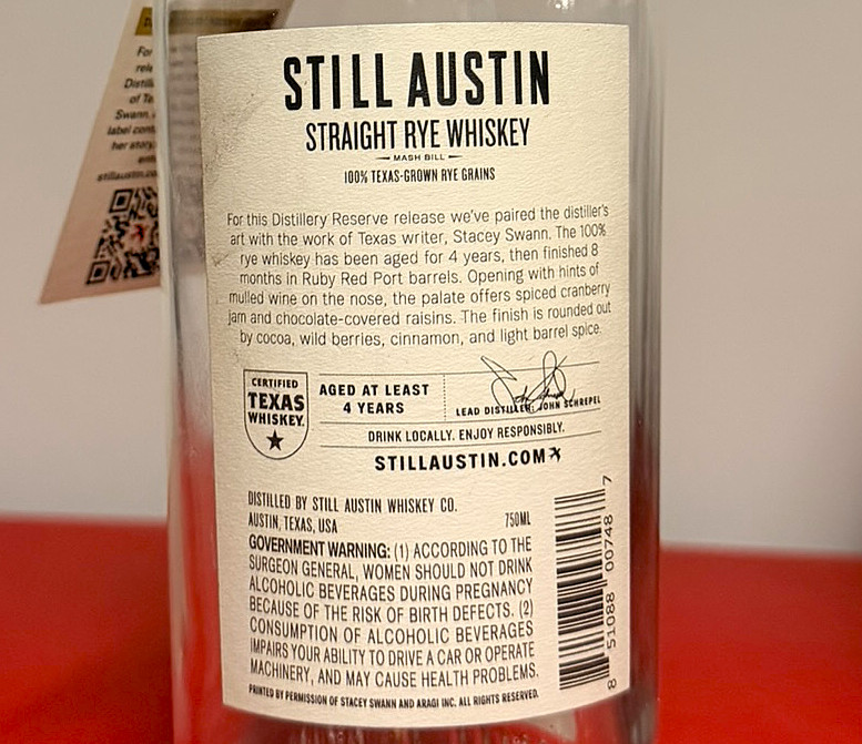 Still Austin Ruby Red Empty Bourbon Bottle Stacey Swann Artwork Rare!!
