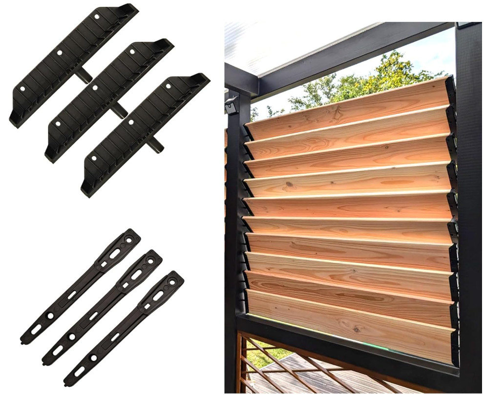 Explranltec Louver Bracket Kit, Deck Sunblind System, Shutters Hardware Syste...