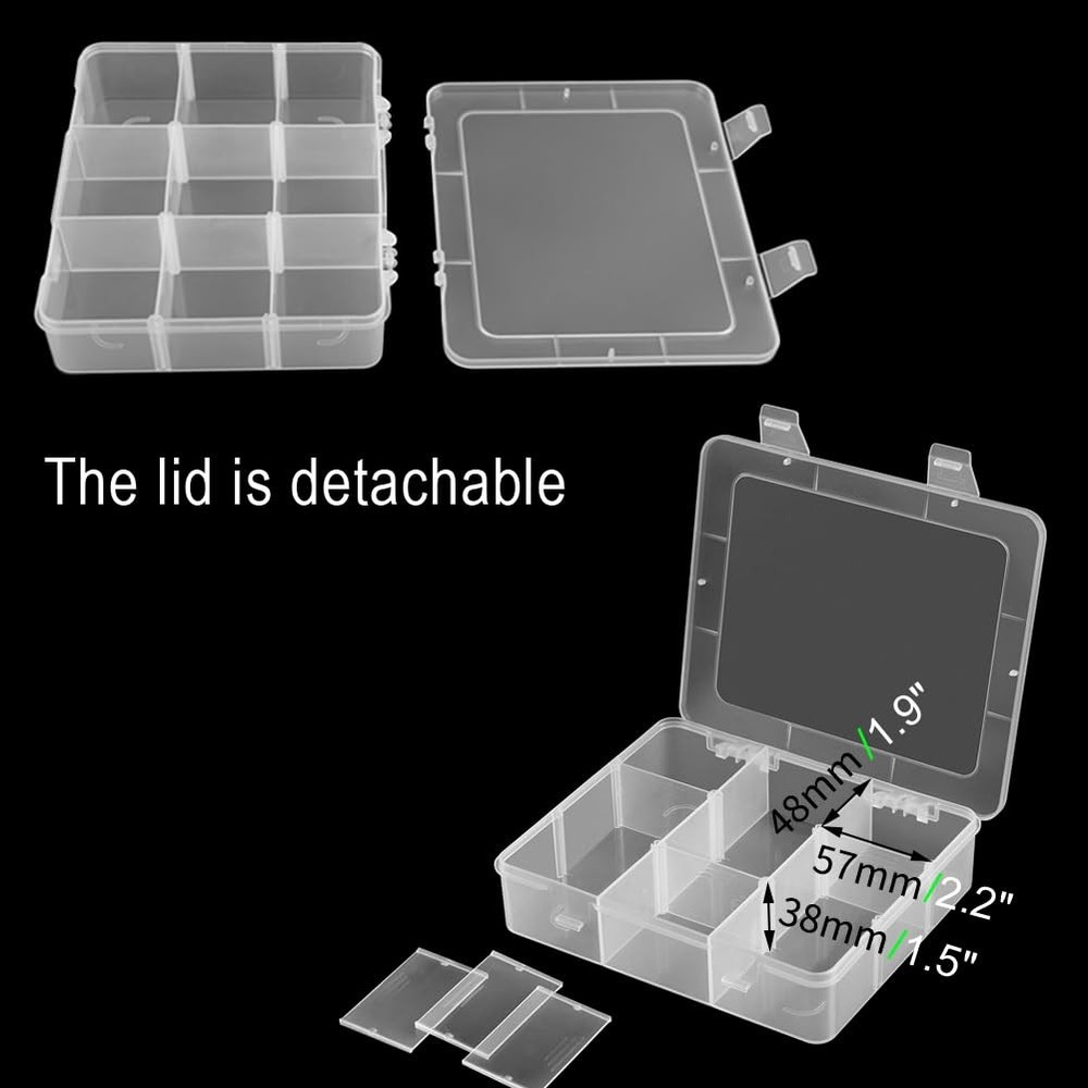 9 Grids Plastic Storage Compartment Organizer Container with Adjustable Divid...