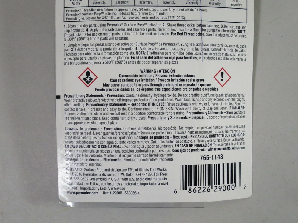 Permatex 29000 Penetrating Grade Threadlocker Green 6 ml