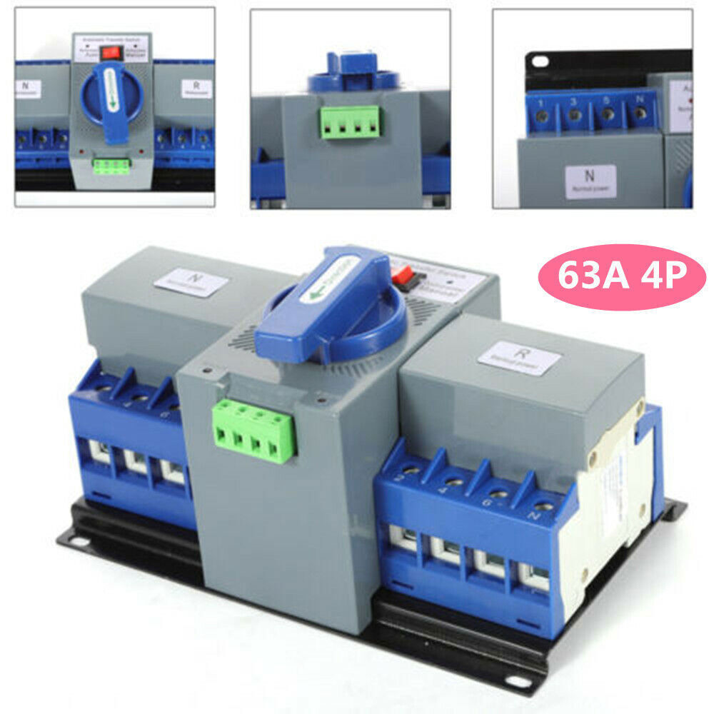 Dual Power Automatic Transfer Switch kit 63A 4P ATS Generator Changeover Switch