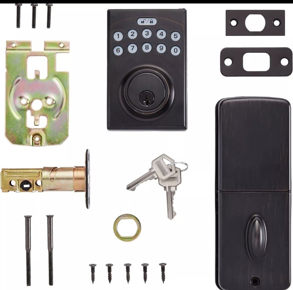 Amazon Basics Contemporary Electronic Keypad Deadbolt with Keyed Entry