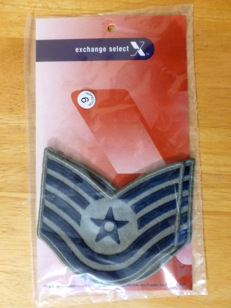 Air Force Chevron Patch DCU USAF Rank E-6 Airman (pair)