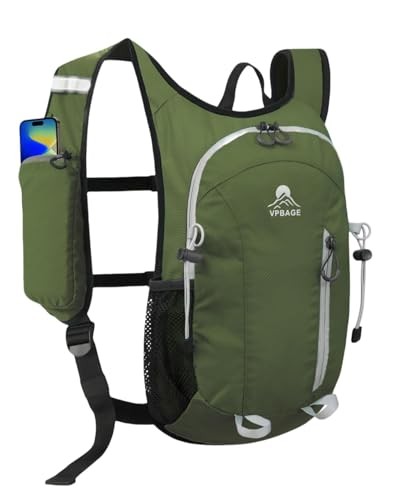 Small Hiking Backpack with Front Phone Holder, Packable Back pack Olivegreen-