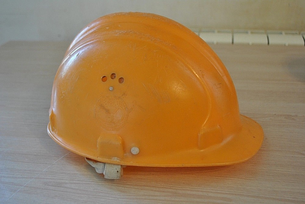 Vintage Soviet construction helmet