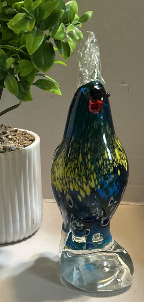 Geo Glass Parrot Figurine