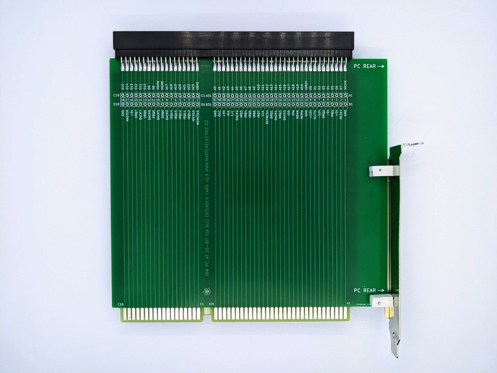 IBM PC AT 16-bit ISA Bus Prototyping Extender Riser Card PCB FR4 edge connector