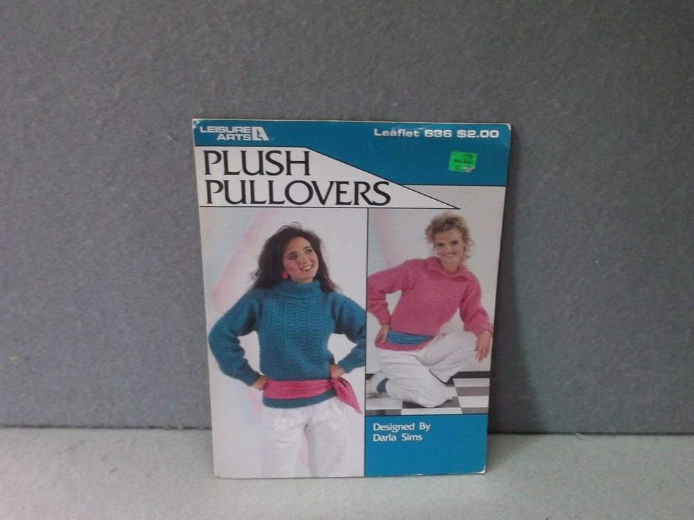 Patterns PLUSH PULLOVERS 2 Charts Darla Sims LEISURE ARTS 636 TURTLENECK Sweater
