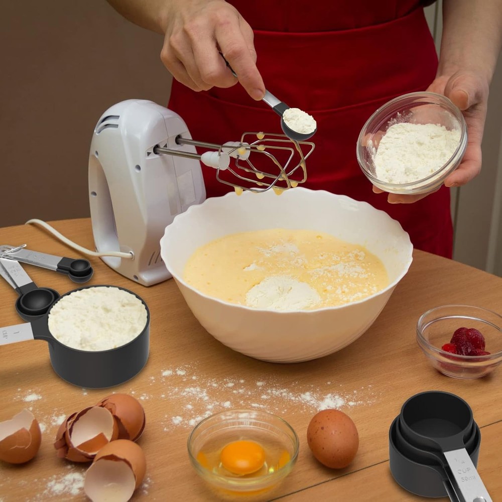 TILUCK Measuring Cups & Spoons Set, Stackable Cups and Spoons, Nesting Measure C