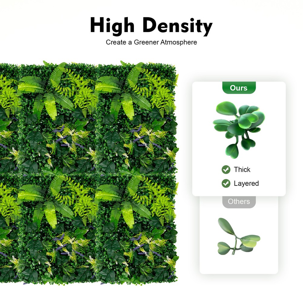 6PCS Greenery Walls, Artificial Greenery Wall, Artificial Grass Backdrop Wall