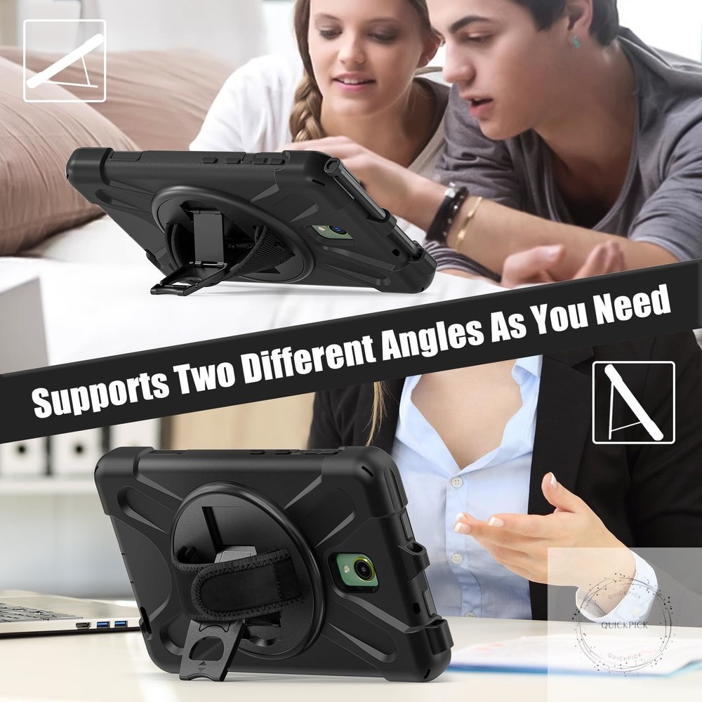 Samsung Galaxy Tab Active5/Active 3 8.0 Case, with 360 Stand, Handle Hand Strap