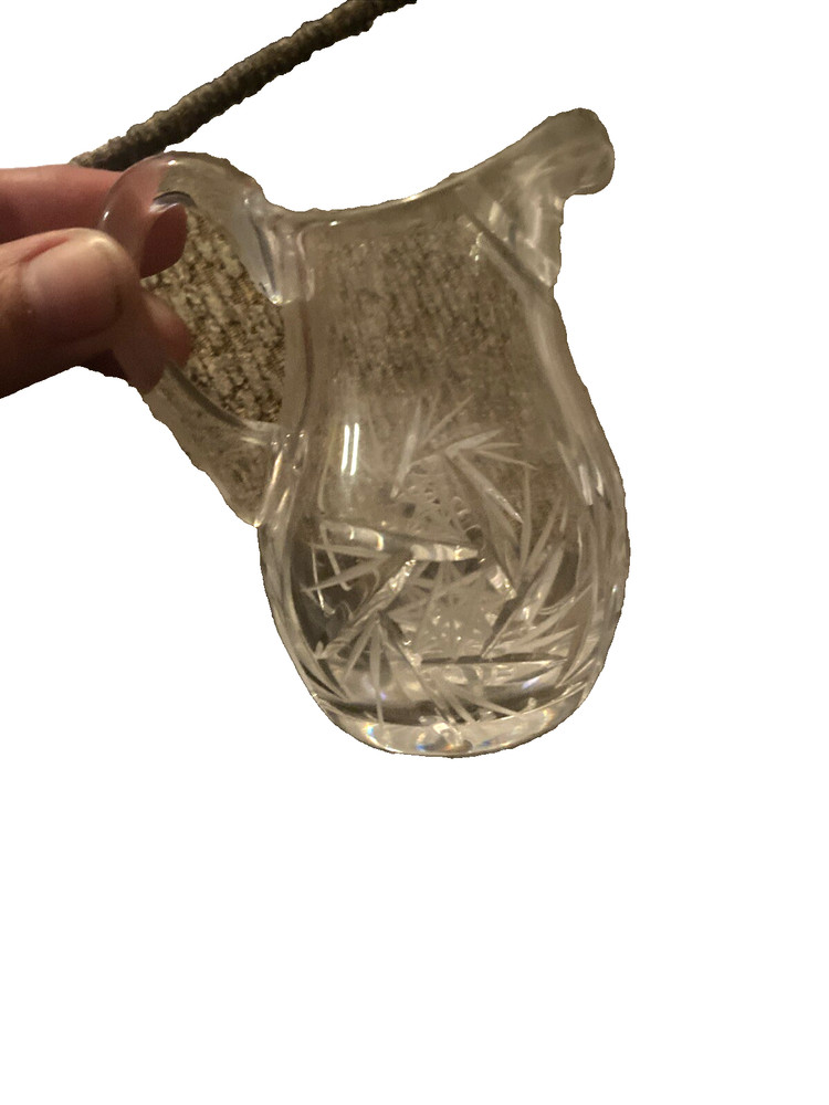 Vintage Clear Cut Lead Mini Pitcher