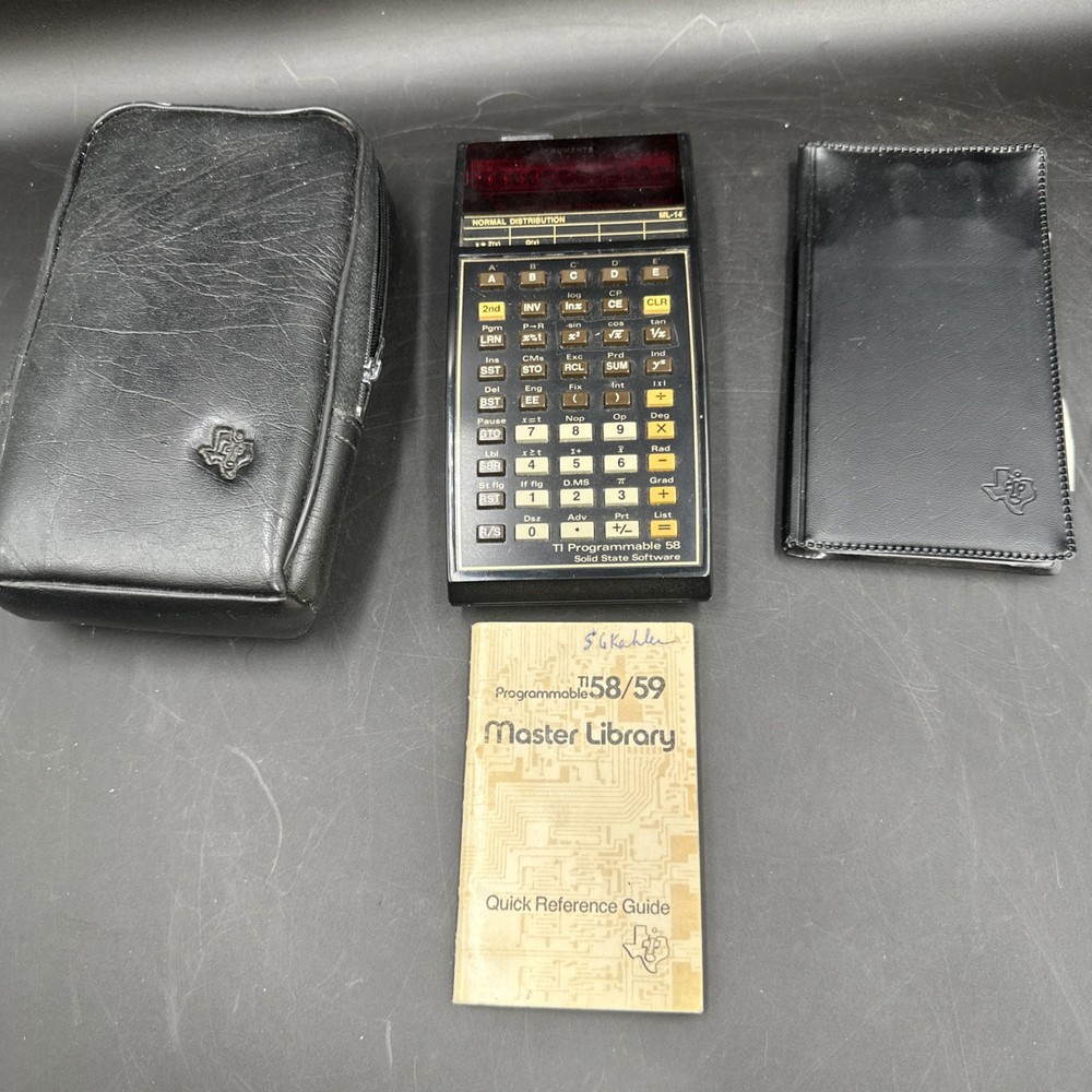 Texas Instruments 58/59 Programmable Calculator Package Case Manual Untested