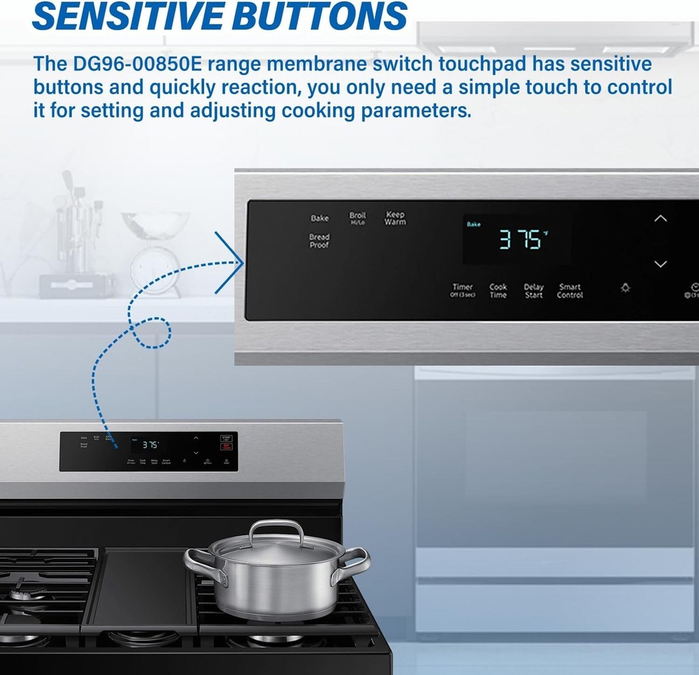 New For Samsung Ovens DG96-00850E Range Membrane Switch Touchpad Control Panel