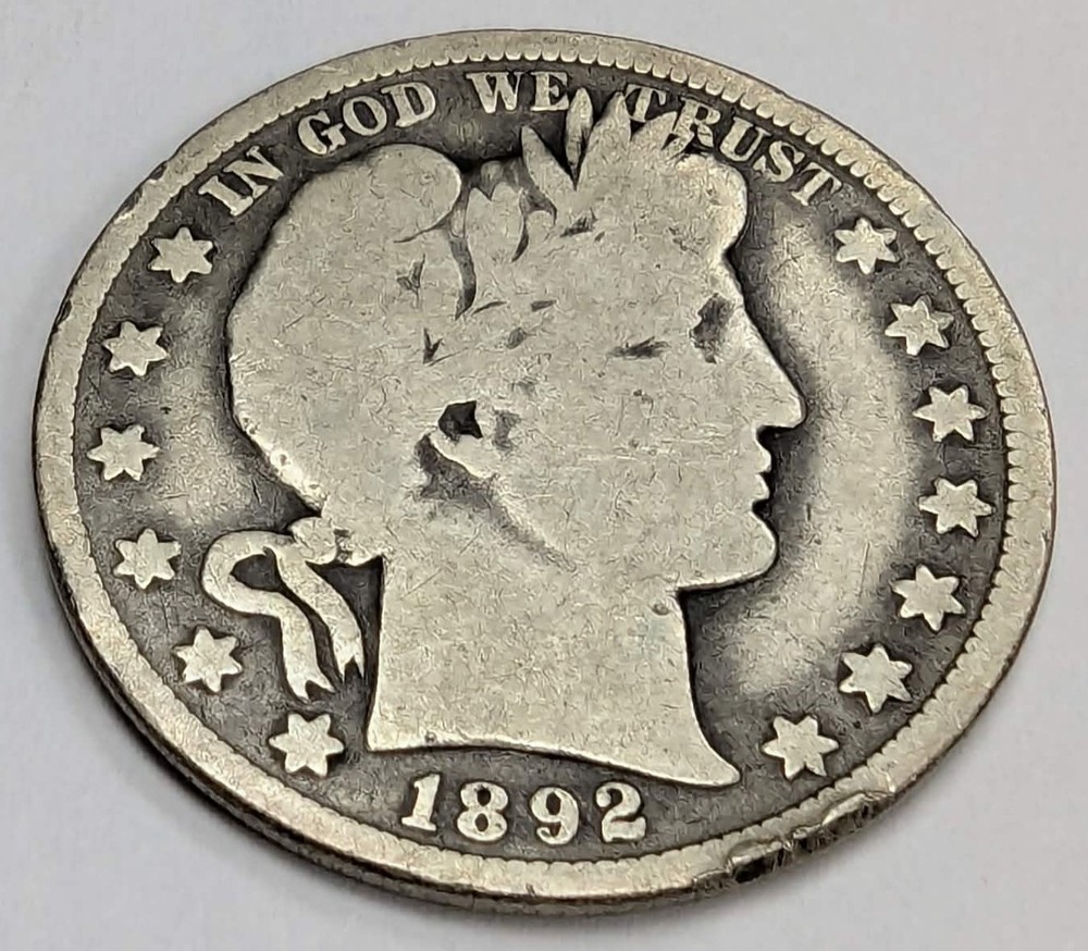 1892 Barber Half Dollar US Coin