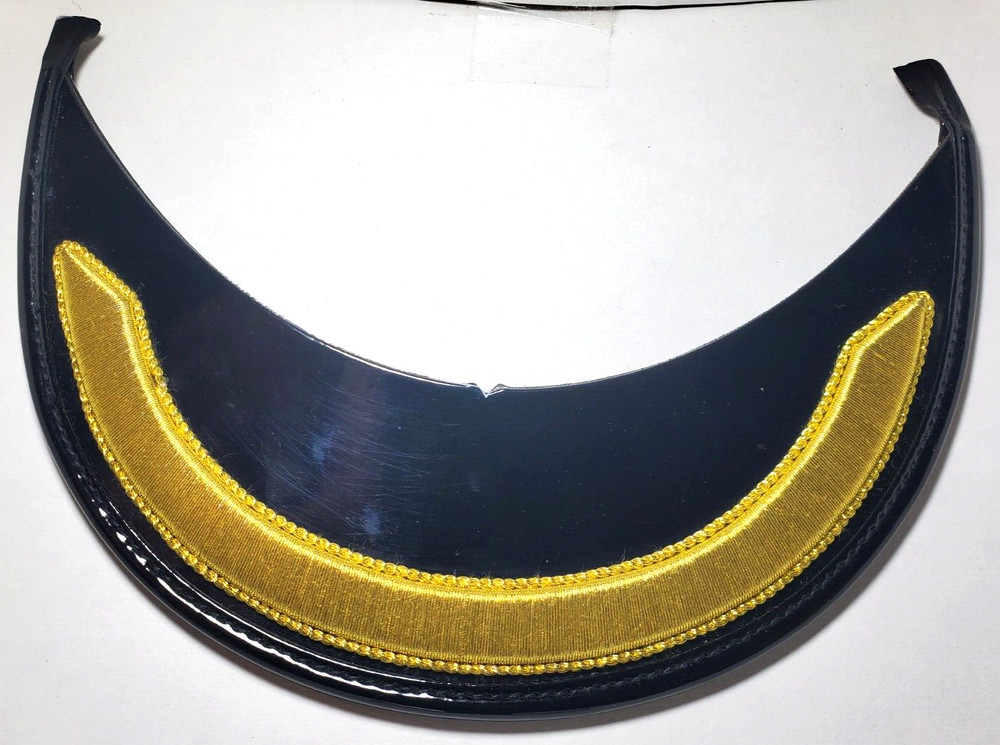 Field Rank Moon Peak Gold Passing Shape Cap Hat Bill