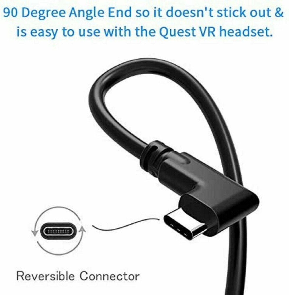 14ft Link Cable for Oculus Quest 2 Type-C Right Angle to USB A 3.2 Charging Cord