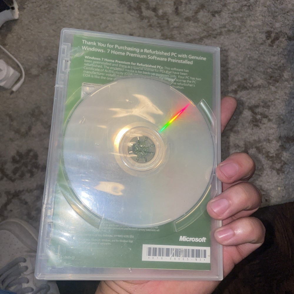 Window 7 Home Premium For Refurbished PCs (back-up)