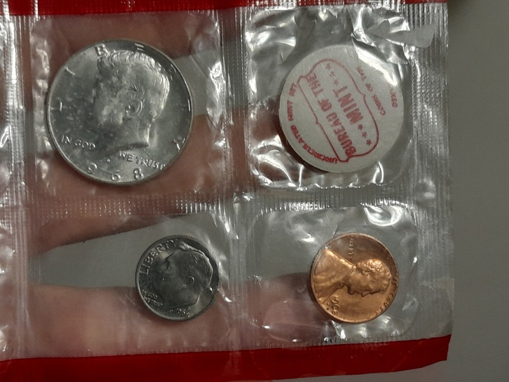 1968- D US Mint Set in Mint Cellophane