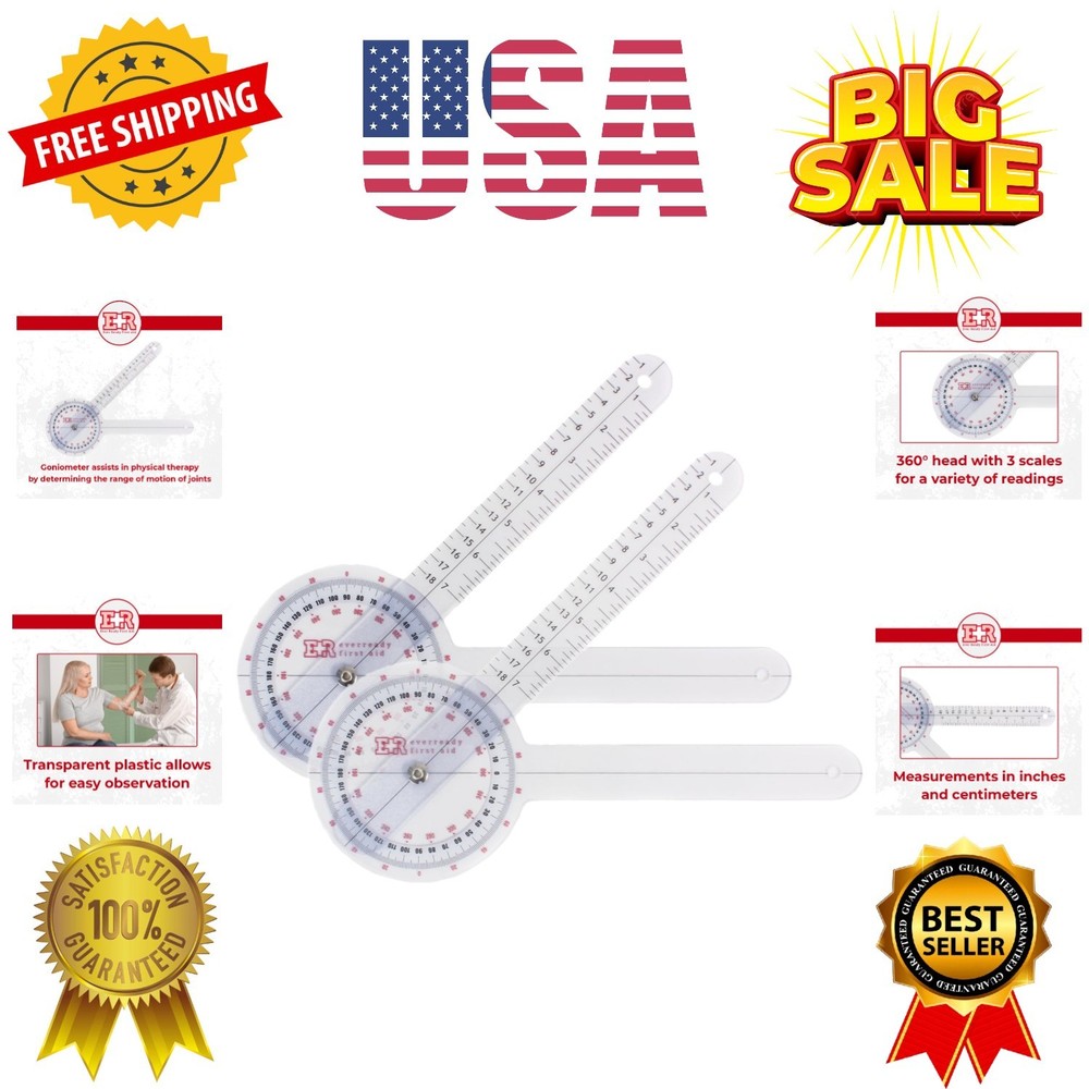 Plastic 12” Goniometer 360 Degree ISOM – 2 Pack