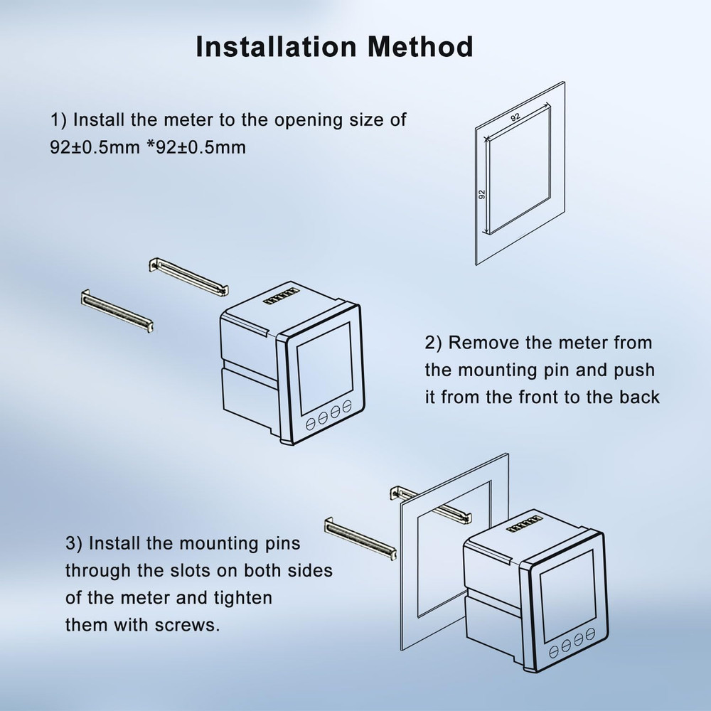 Programmable 3-Phase Electricity Meter with RS485 & LCD Display