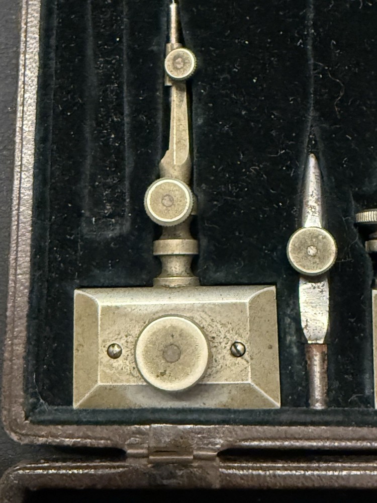 Antique T. Alteneder & Sons Drafting Compass Set w/ Original Case