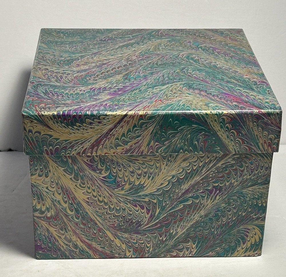 Set of 7 Dept 56 Decorative Nesting Boxes - Peacock Pattern A16