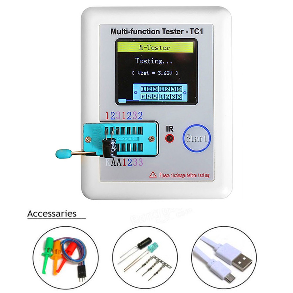 Colorful Display Capacitor Resistor Diode Triode Transistor Tester Meter P0G3