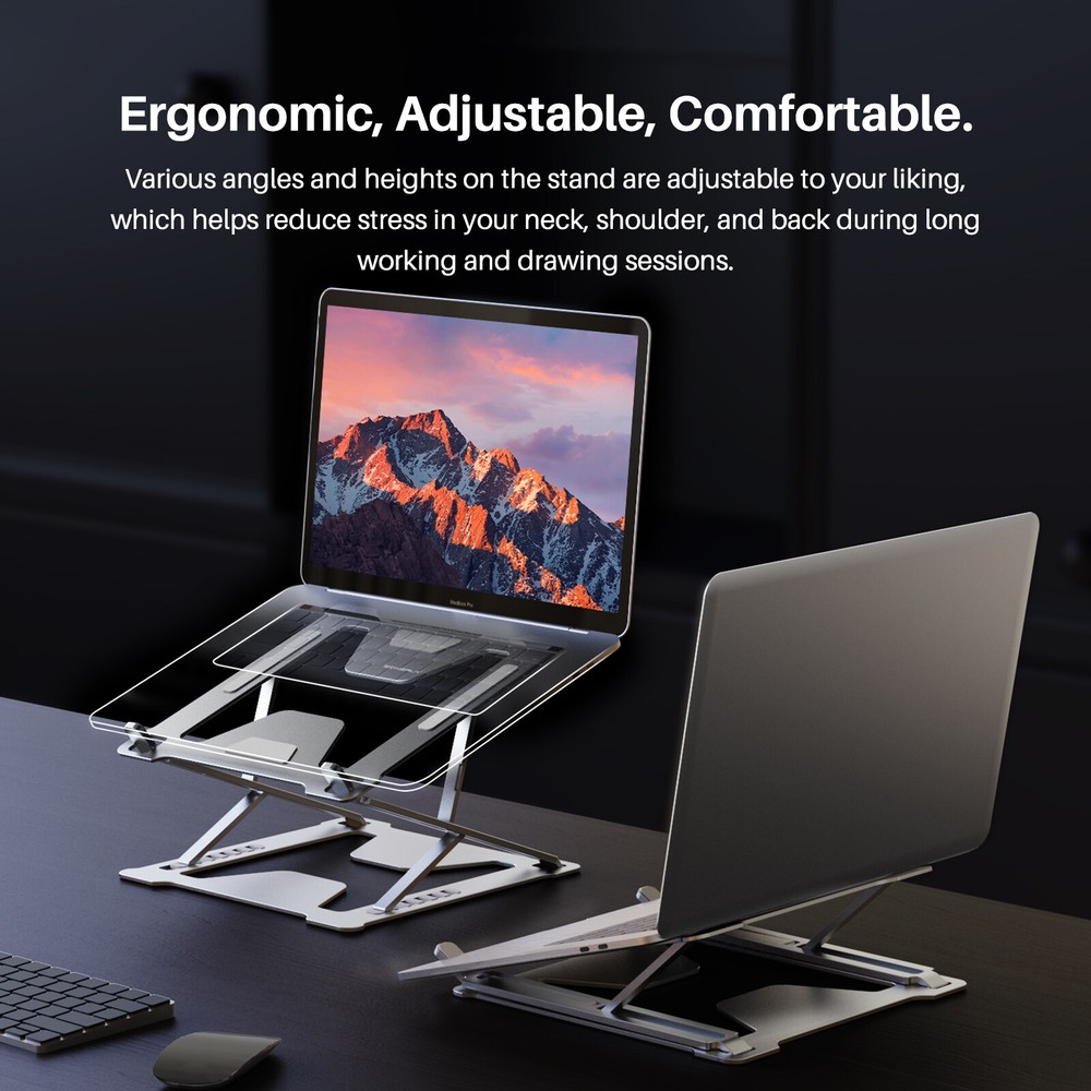 P17S Foldable Double Layer Stand fits tablets, laptops, and pen displays