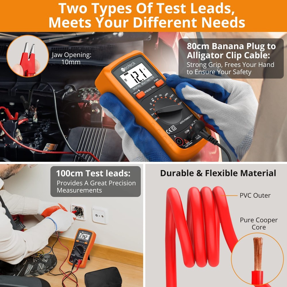 Neoteck Auto Ranging Digital Multimeter+Test Leads