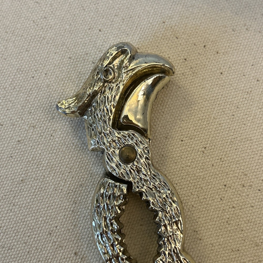 Vintage Nutcracker Metal Eagle Bird Head Handheld Silver Tone Phoenix