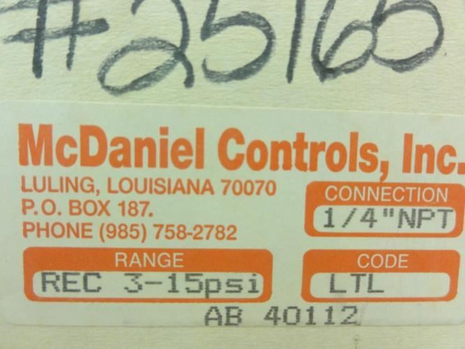 201392 New-No Box; McDaniel Control AB 40112 Set Point Process Temperature Gauge