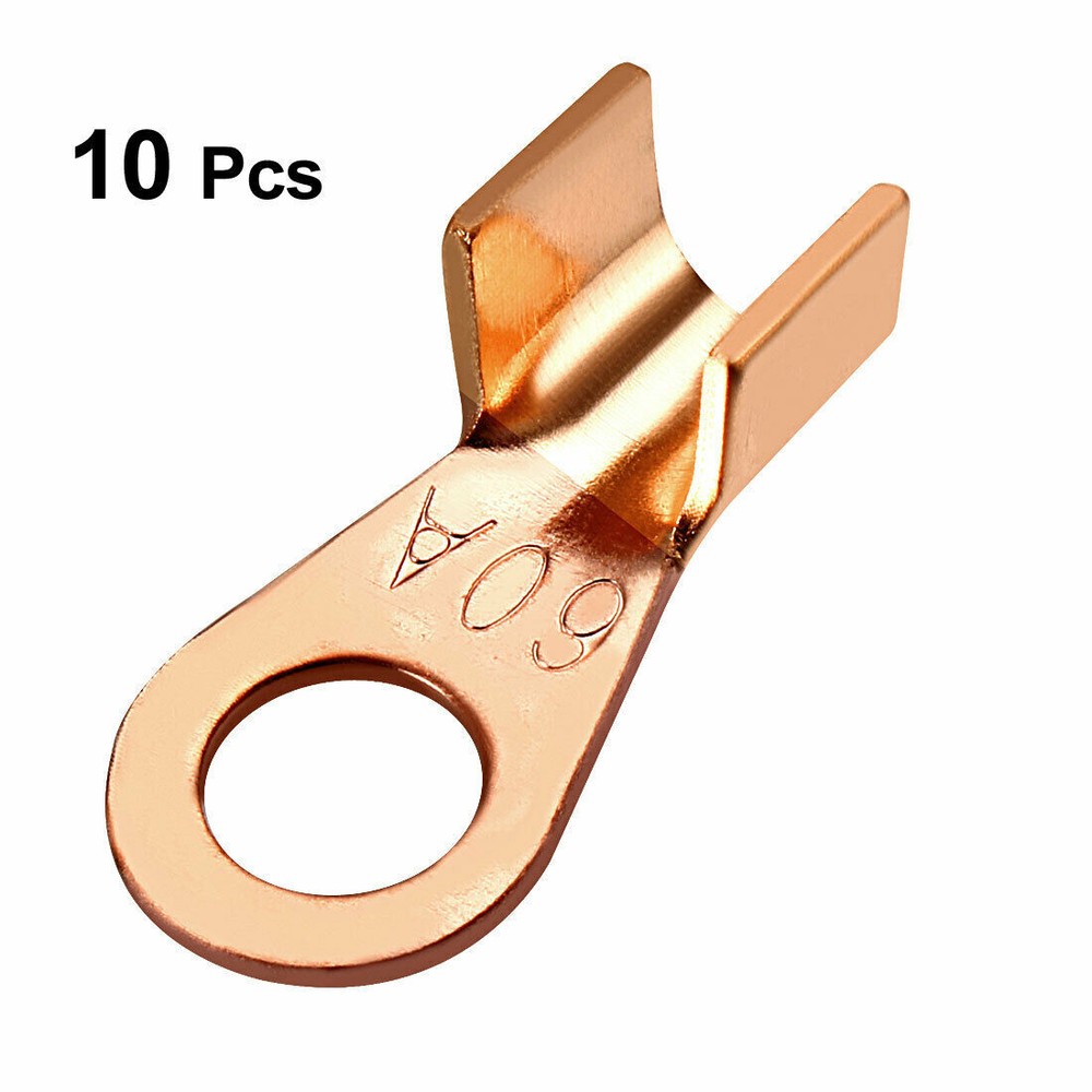 10pc OT-60A Open-End Copper Ring Cable Connector Passing Through Terminal #