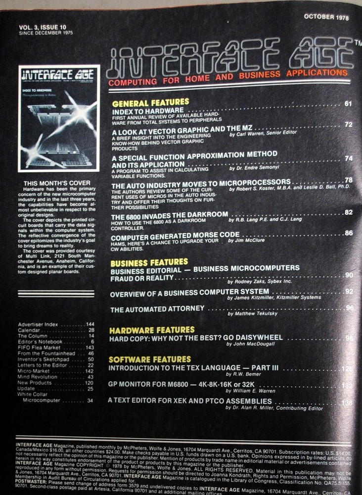 Historic Interface Age October 1978 Vol 3 Issue 10 Ships Worldwide